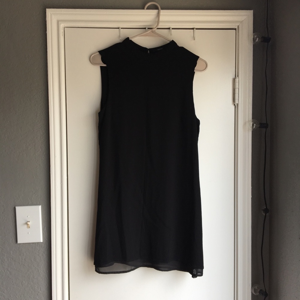 Sleeveless Mock turtleneck mini dress